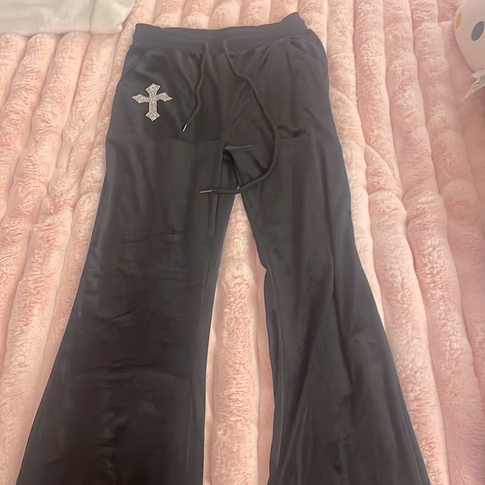 Y2K Velvet Black Gothic Sweatpants